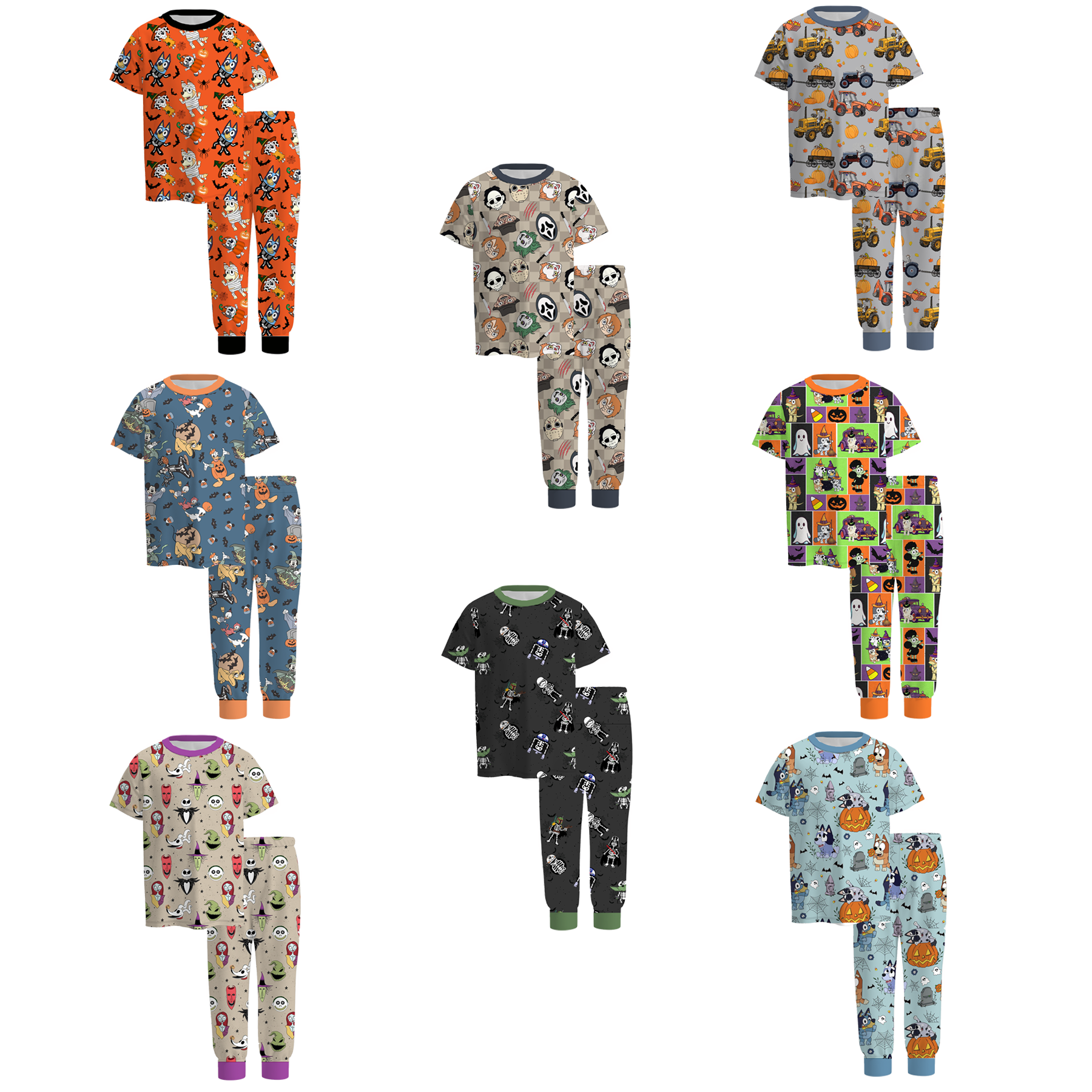 (Pre Order)Boys Halloween Cartoon Print Pajamas