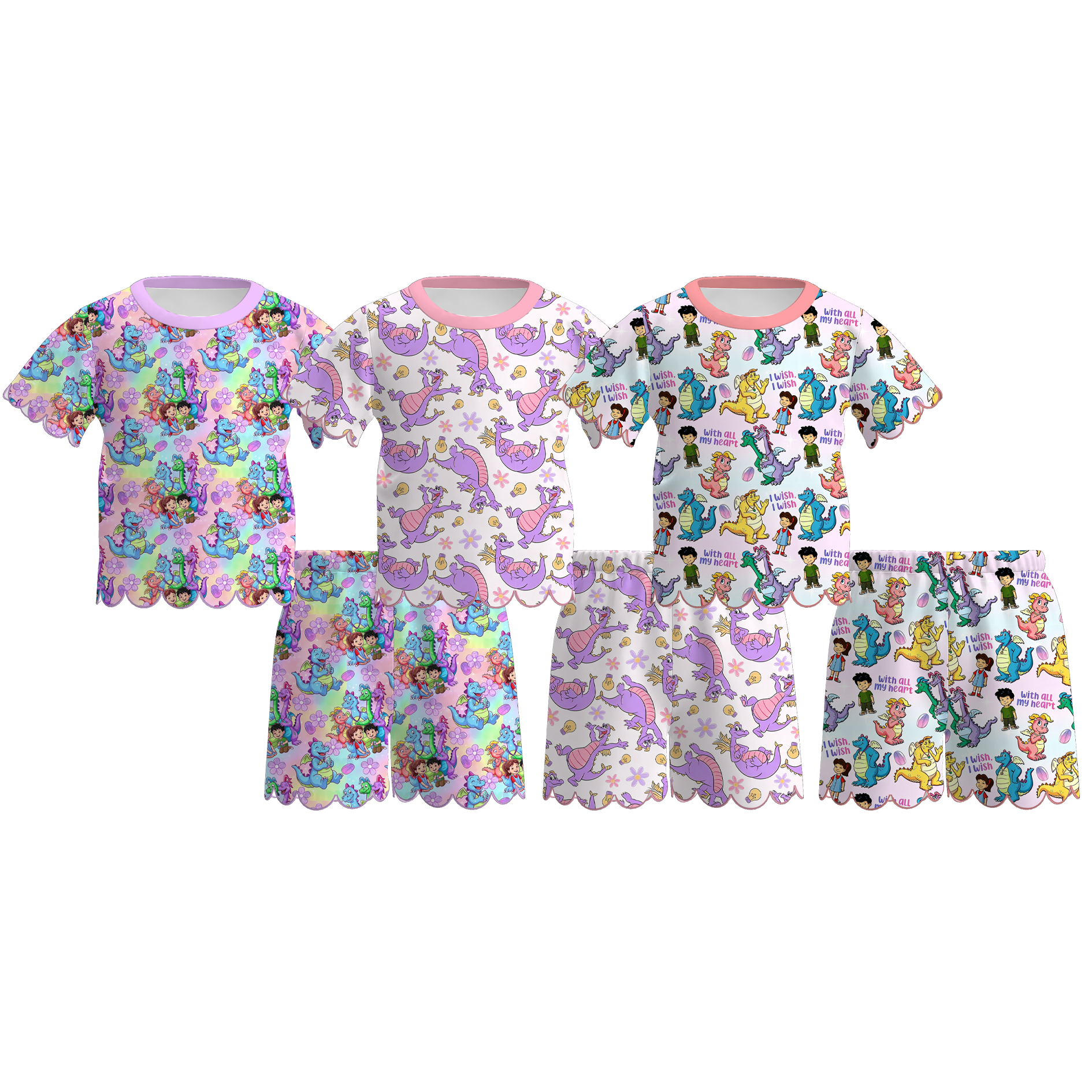 (Pre Order+Prepack Zone)Girls Spring&Summer Cartoon Dion Scallop Set(Mix Size)