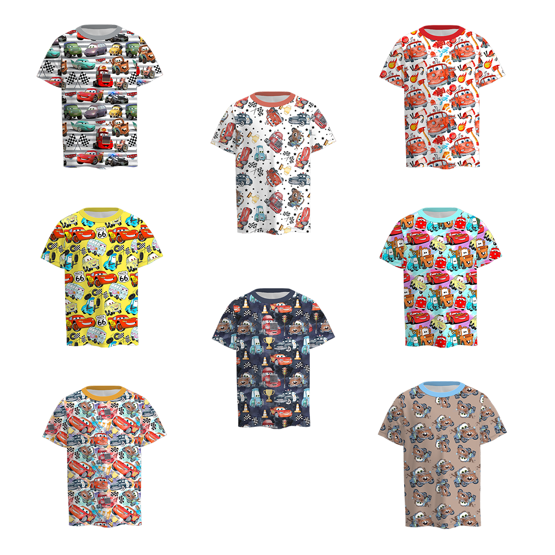 (Pre Order)Boys Summer Cars Pixar Print Shirt