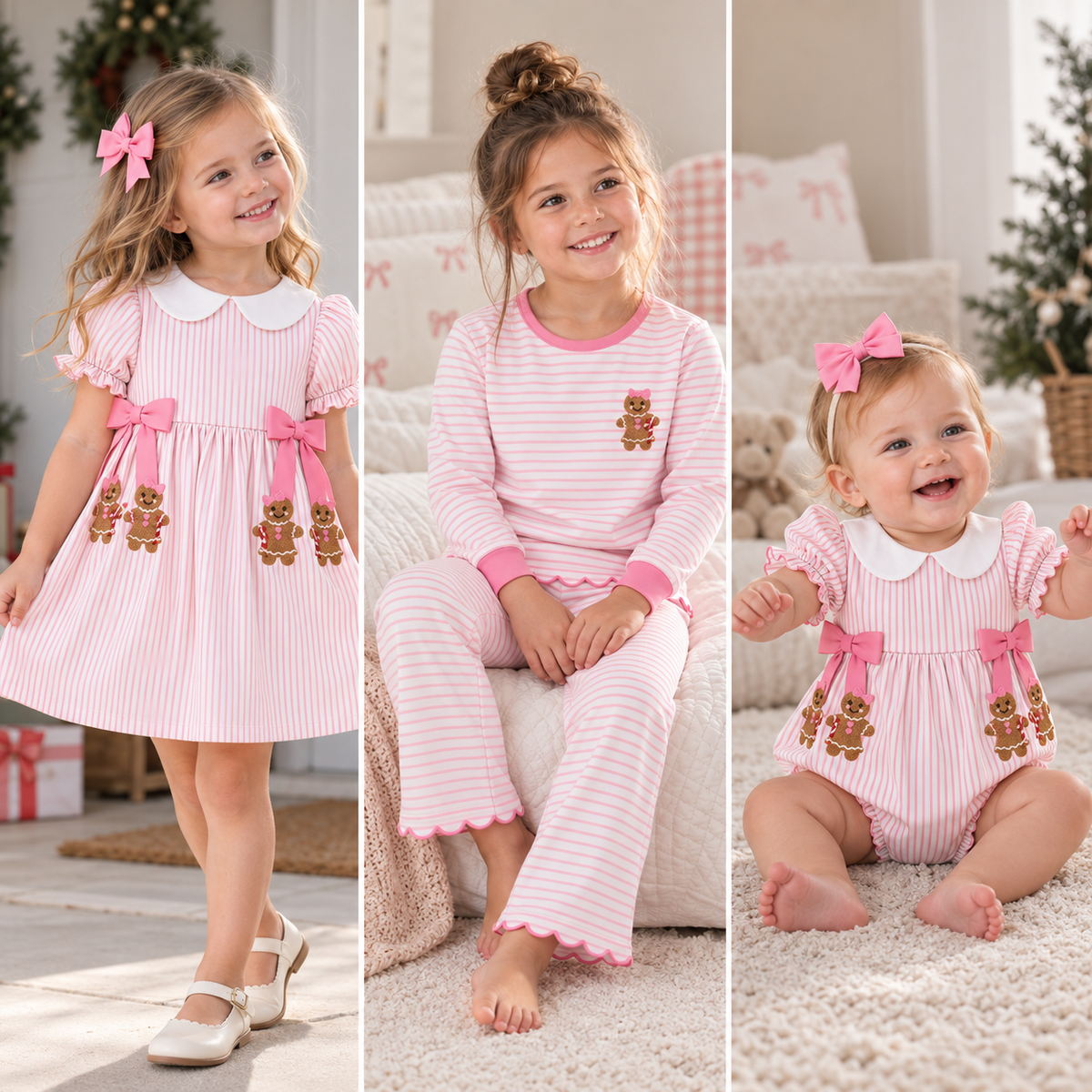 (Weekly Pre-Order)Sisters Christmas Embroidery Dress,Scallop Set&Romper(Ends 9.28)