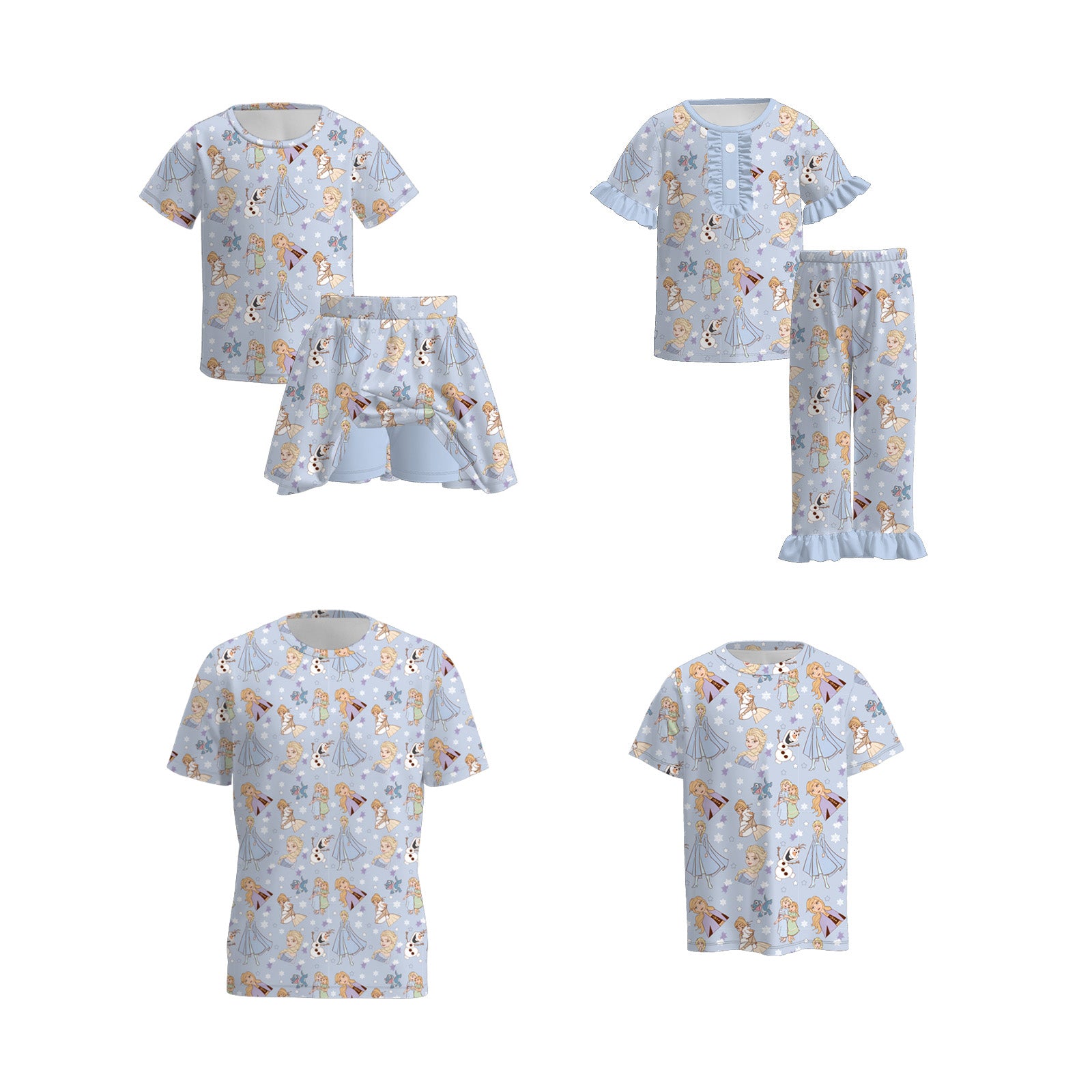 (Pre Order)Family Spring and Summer Princess Print Set,Pajamas&Top