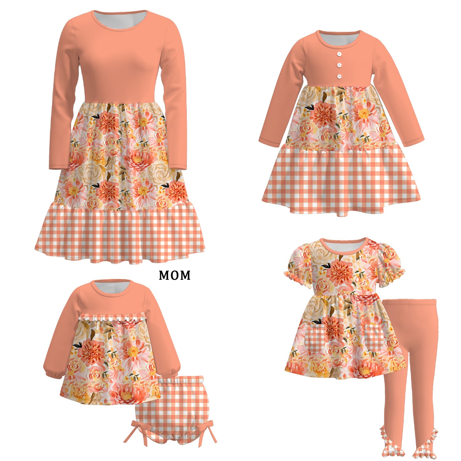 (Pre Order)Family Fall Floral Print Dress&Set