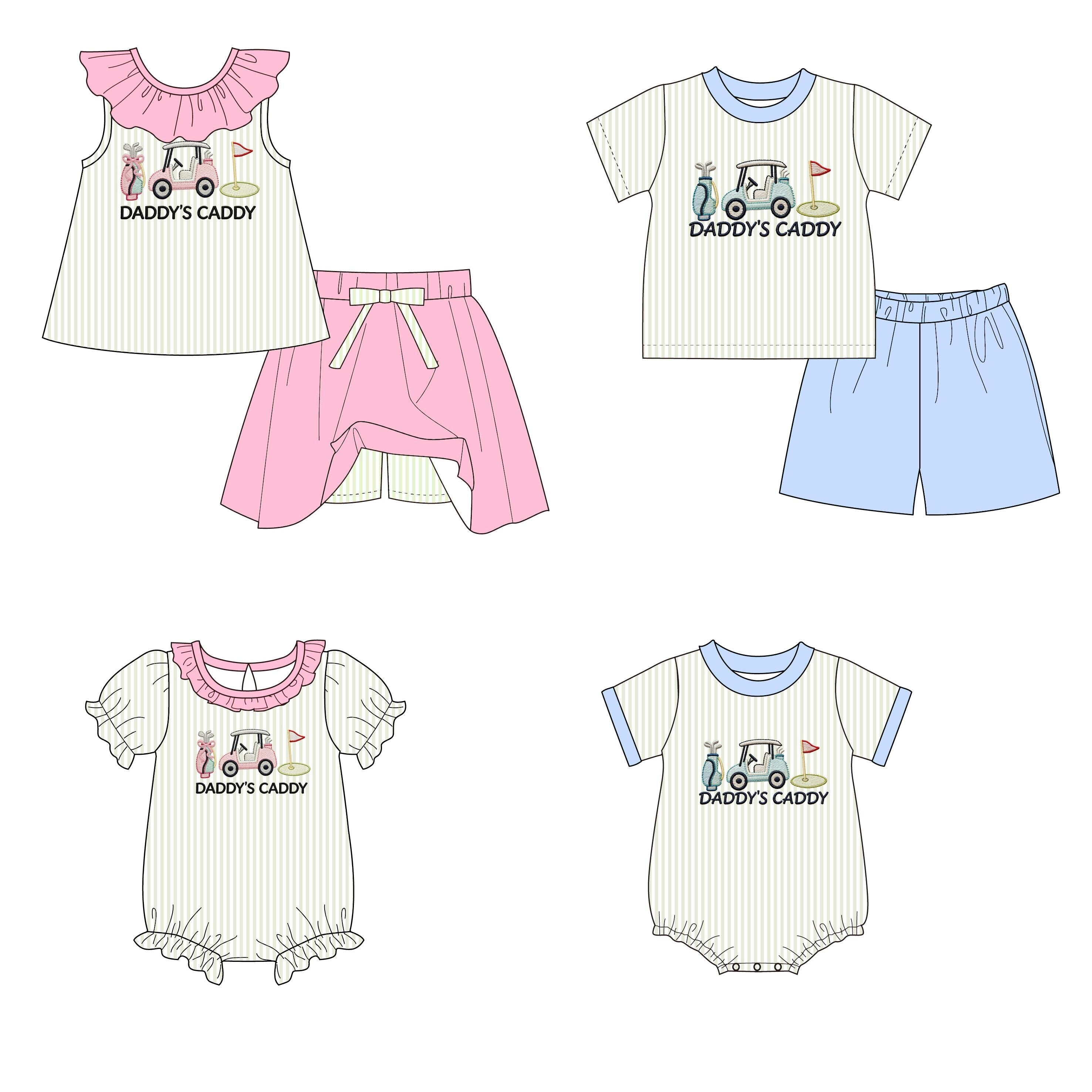 (Pre Order)Family DADDY'S CADDY Embroidery Set&Romper