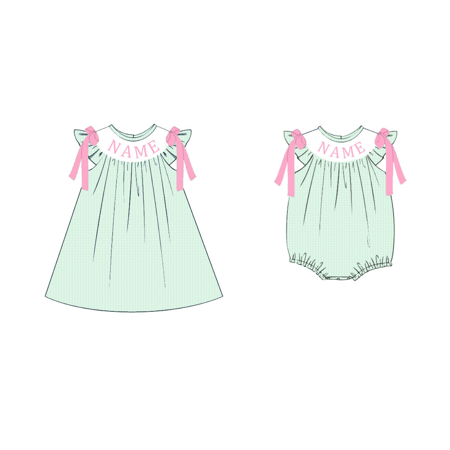 (Pre Order)Sisters Spring&Summer Embroidery Smocked Dress&Romper