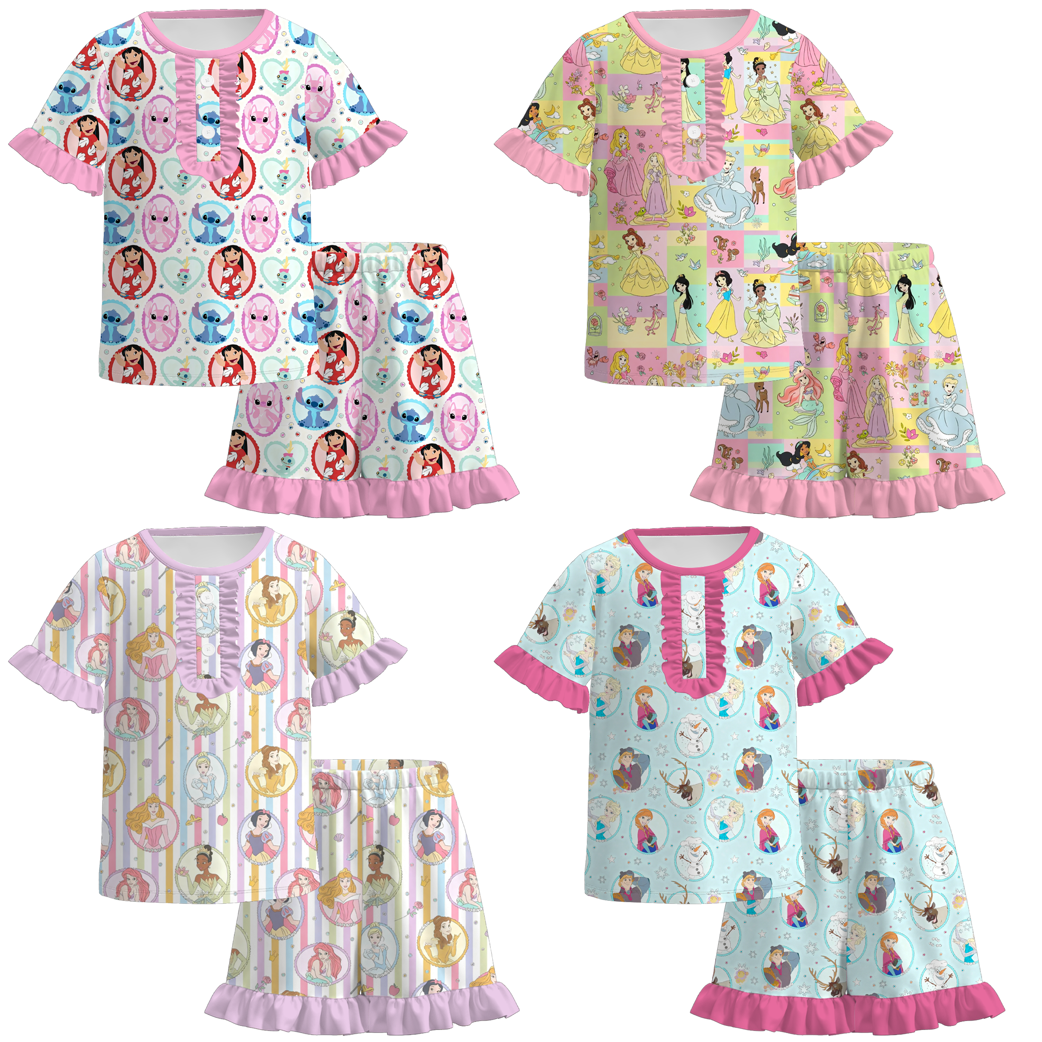 (Pre Order)Girls Spring Princess Print Pajamas