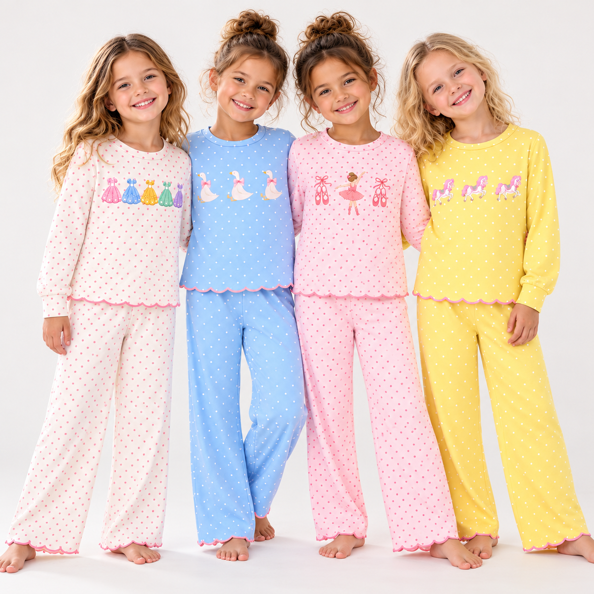 (Weekly Pre-Order)Girls Spring&Summer Princess Embroidery Scallop Set(Ends 10.28)