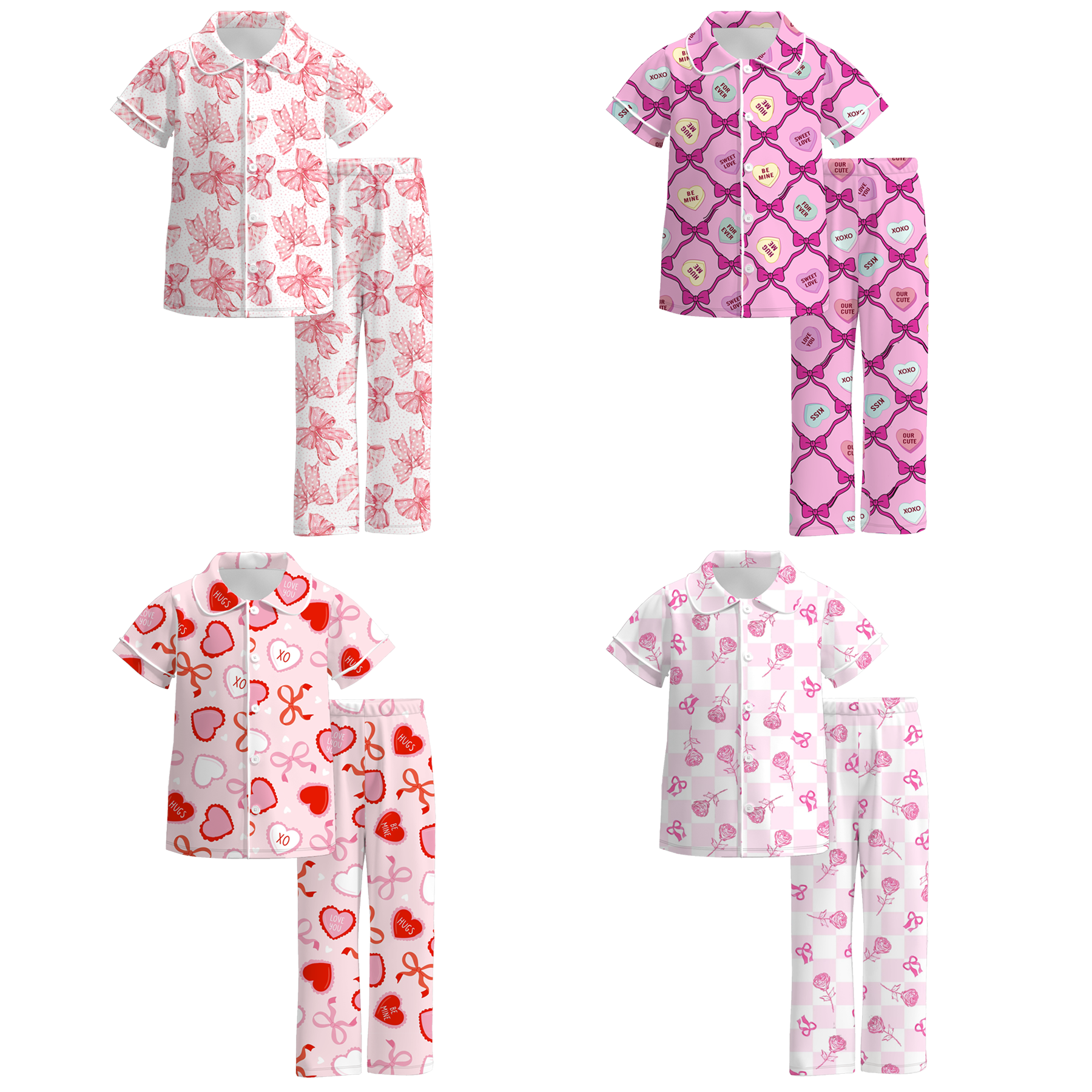 (Pre Order)Girls Valentine's Day Print Pajamas