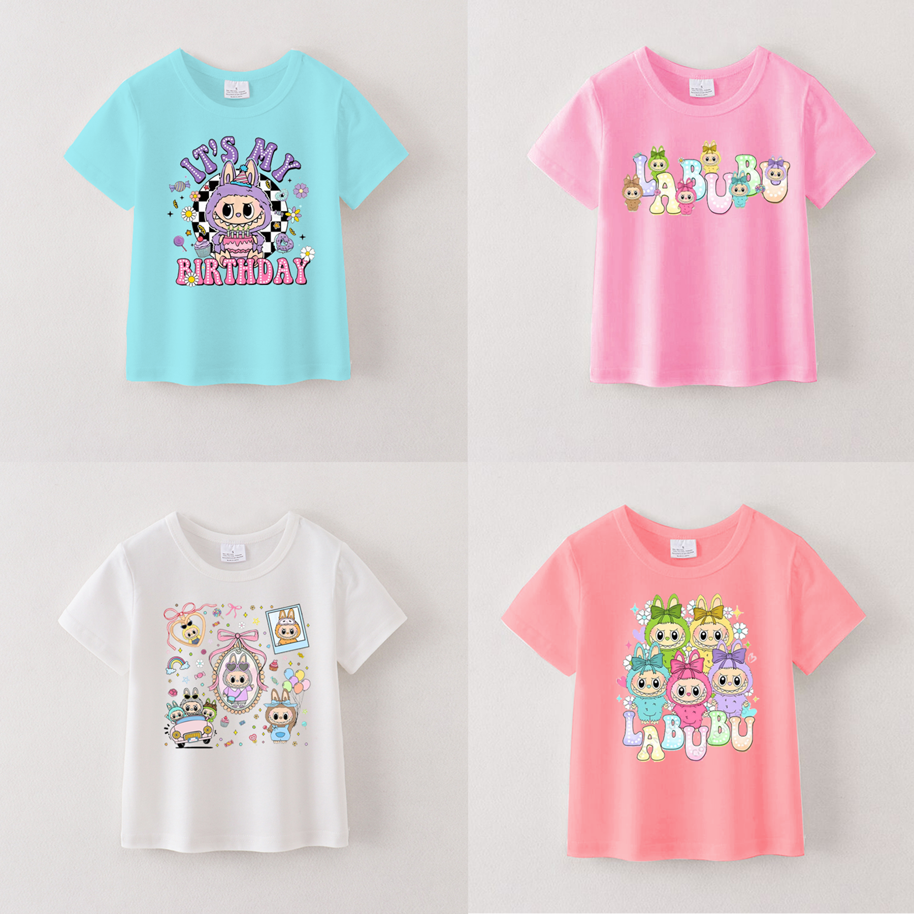 (Pre Order)Girls Spring and Summer Cartoon Print Cotton Top