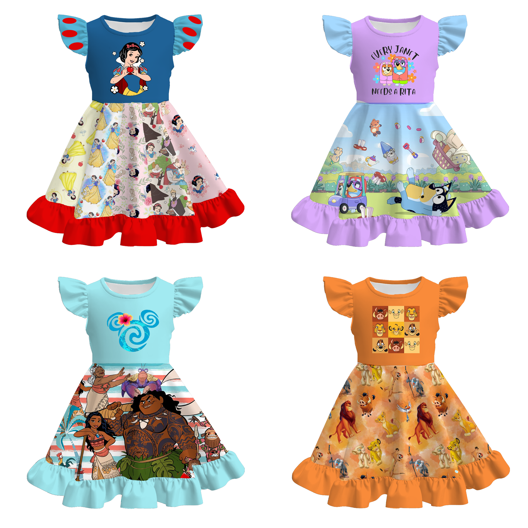 (Pre Order)Girls Spring and Summer Princess Print Dress