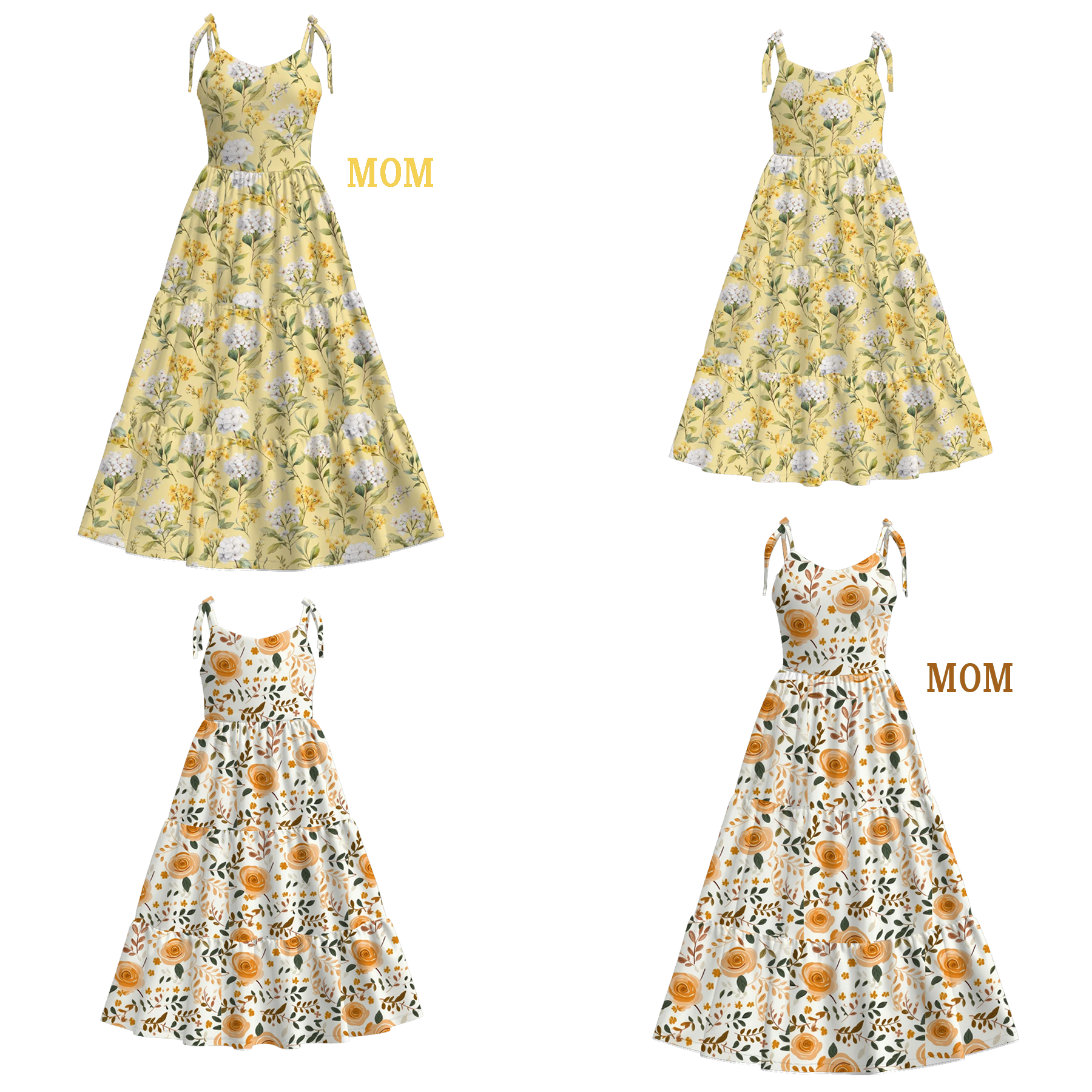 (Pre Order)Mommy&Me Spring and Summer Floral Print MAXI Dress