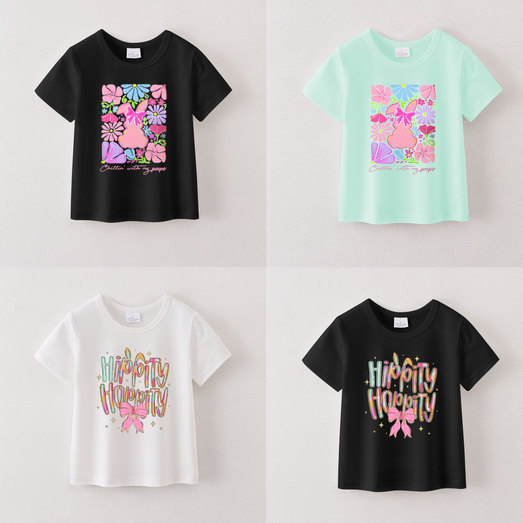 (Pre Order)Girls Easter Bunny Print T-shirt