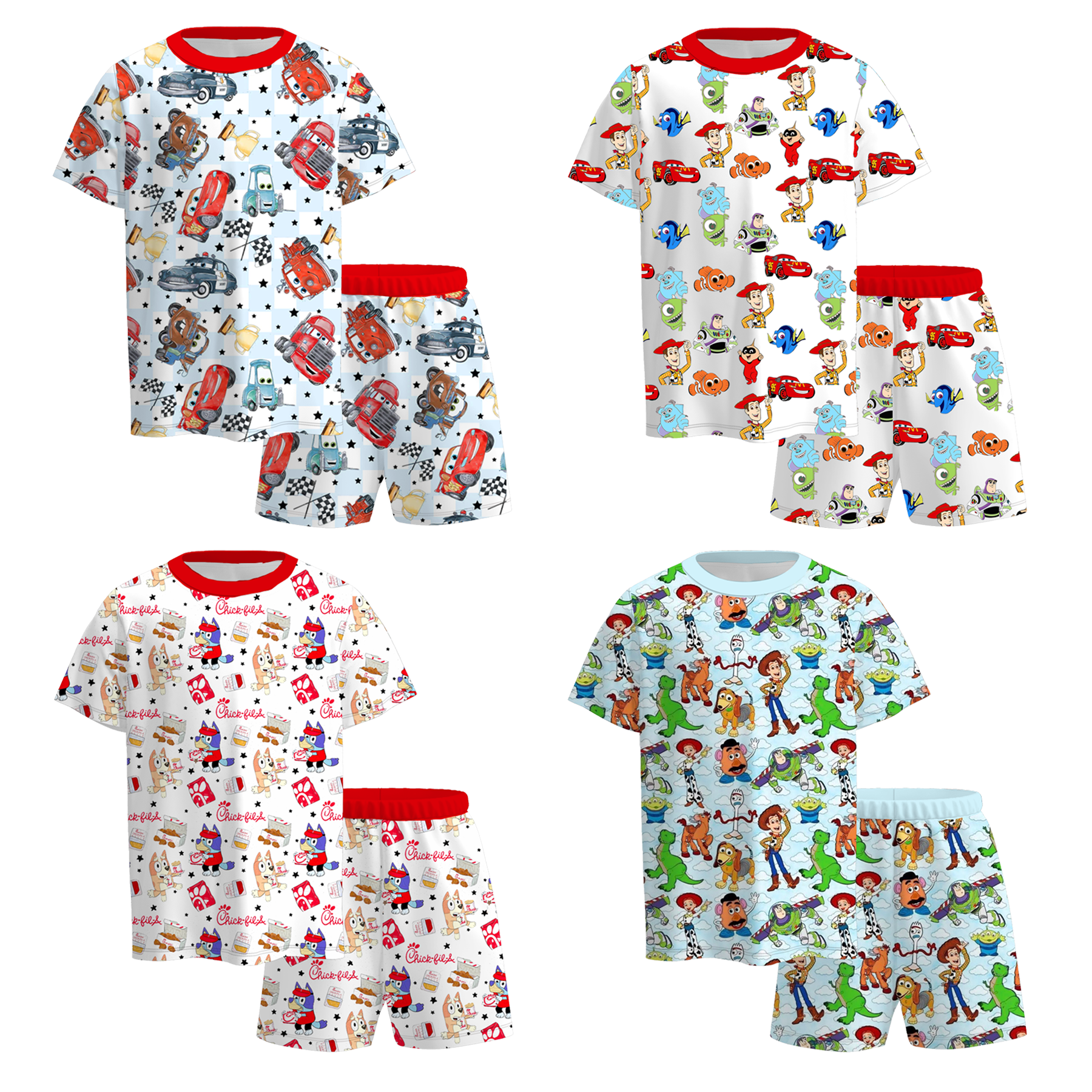 (Pre Order)Boys Spring and Summer Cartoon Print Pajamas