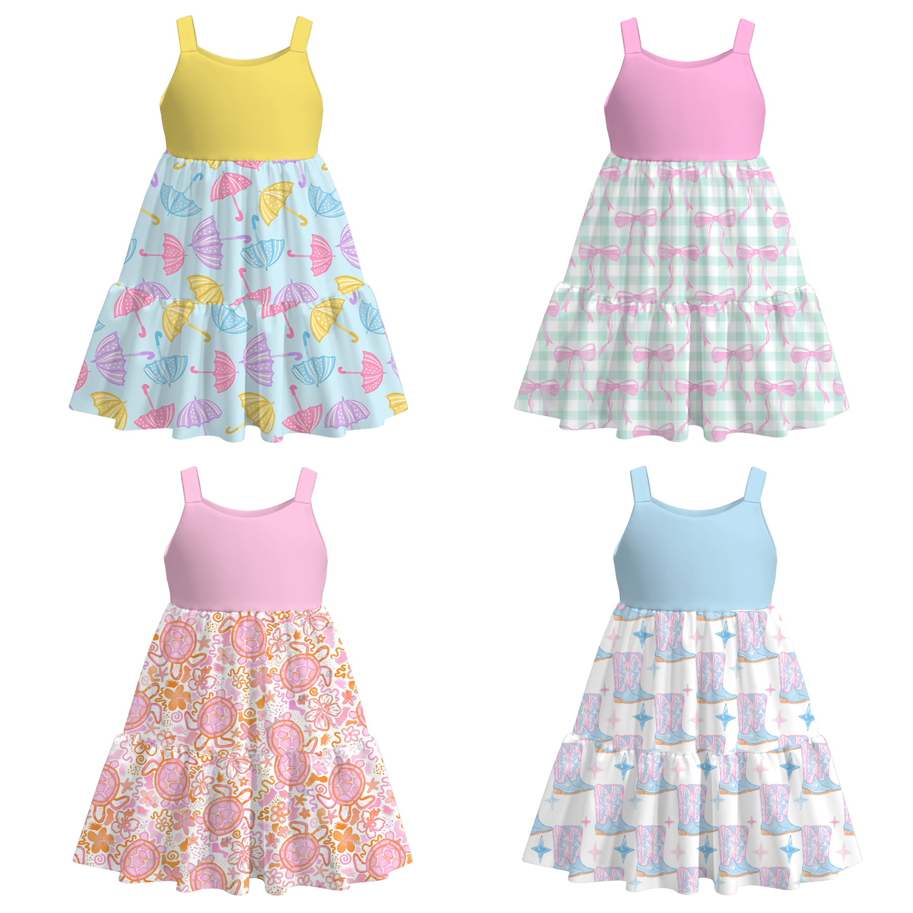 (Pre Order)Girls Summer Print Slip Dress