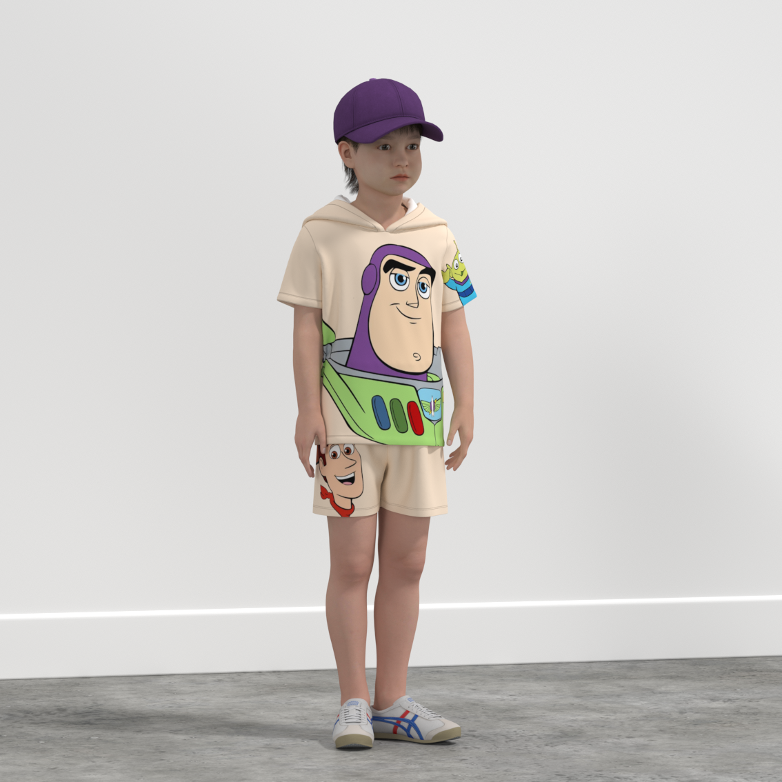 (Pre Order)Boys Spring and Summer Cartoon Print Hoodie Set