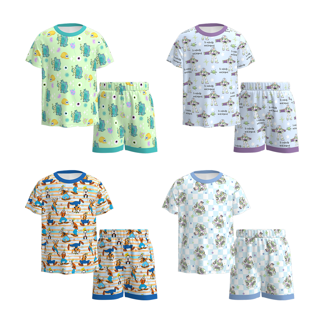 (Pre Order)Boys Spring and Summer Cartoon Print Shorts Set