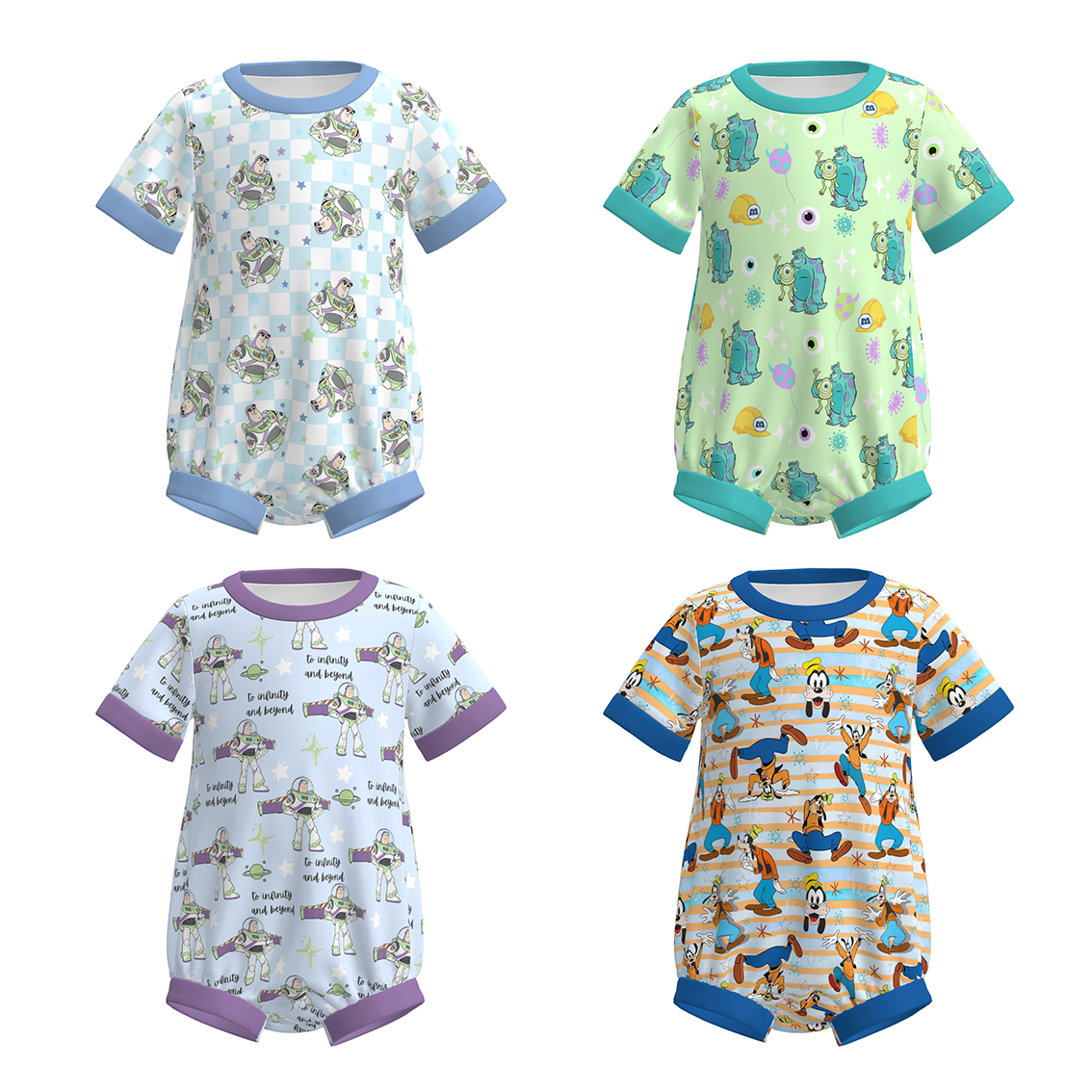 (Pre Order)Toddler Boys Spring&Summer Cartoon Print Romper