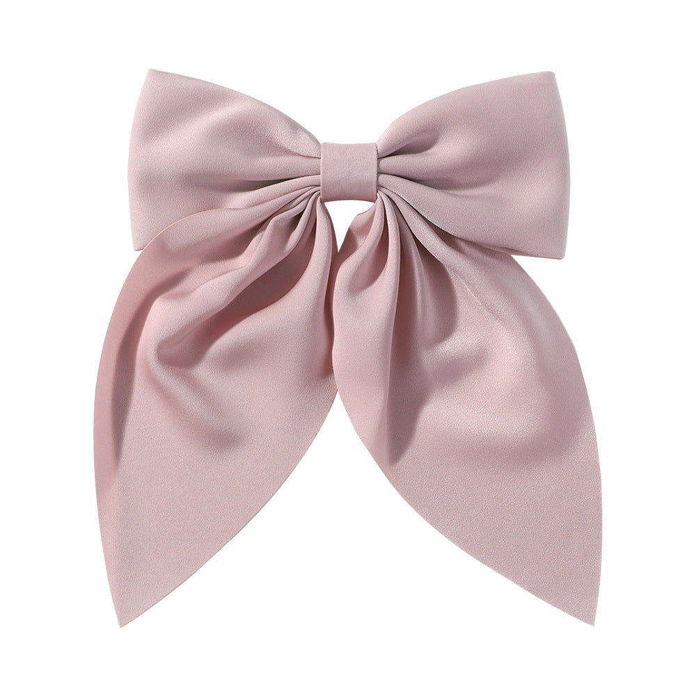 (Pre Order)Elegant Solid Color Large Bow Hair Clip
