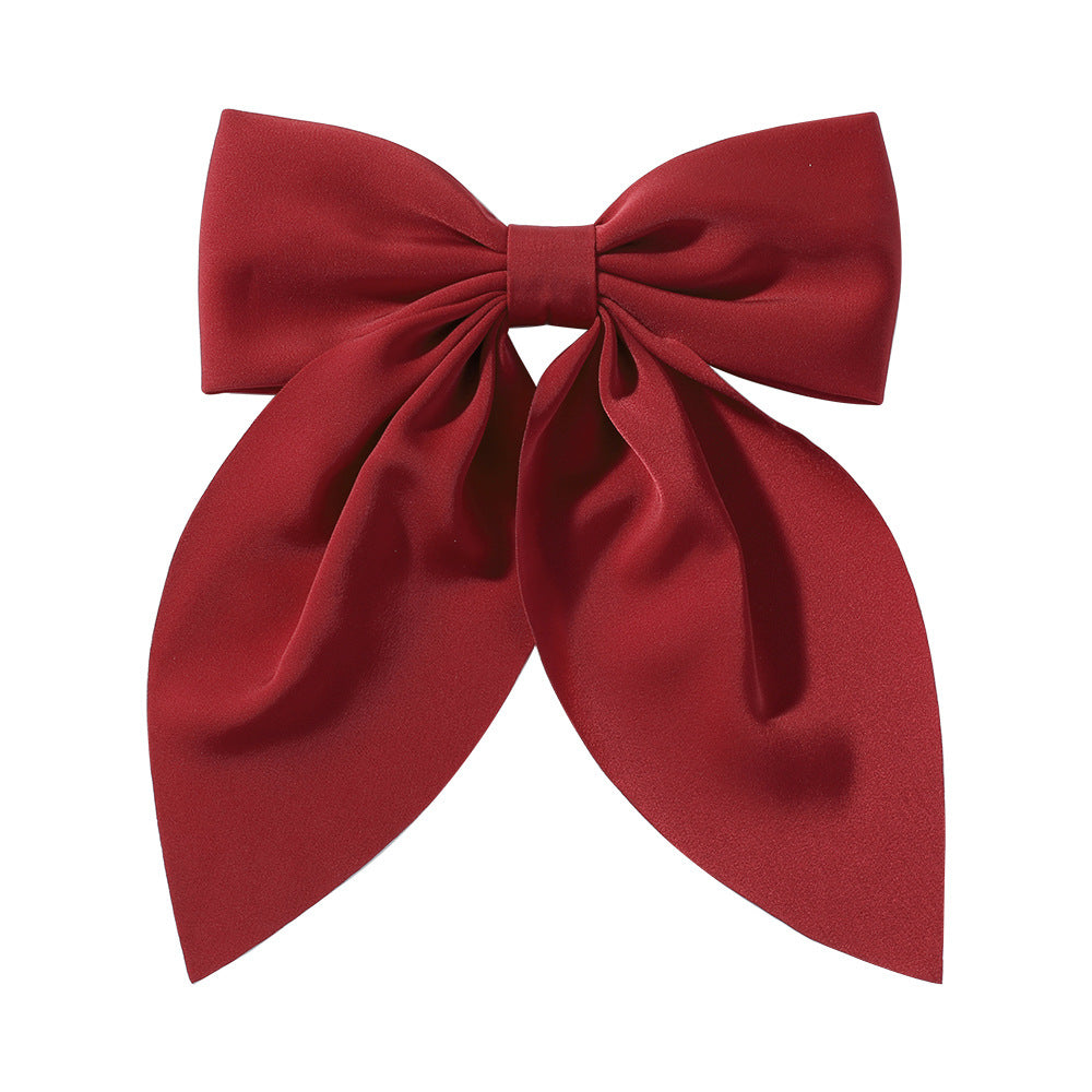 (Pre Order)Elegant Solid Color Large Bow Hair Clip