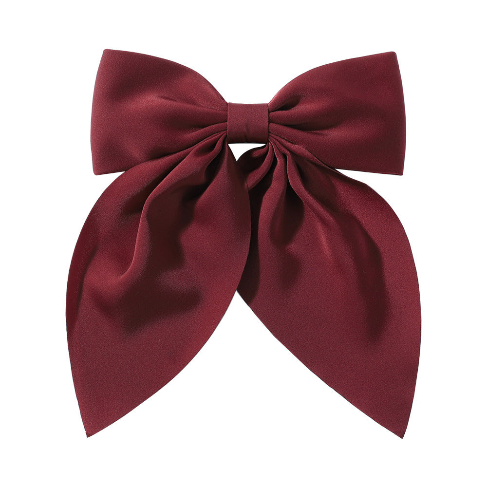 (Pre Order)Elegant Solid Color Large Bow Hair Clip