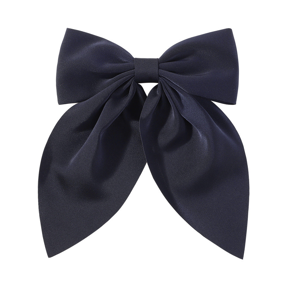 (Pre Order)Elegant Solid Color Large Bow Hair Clip