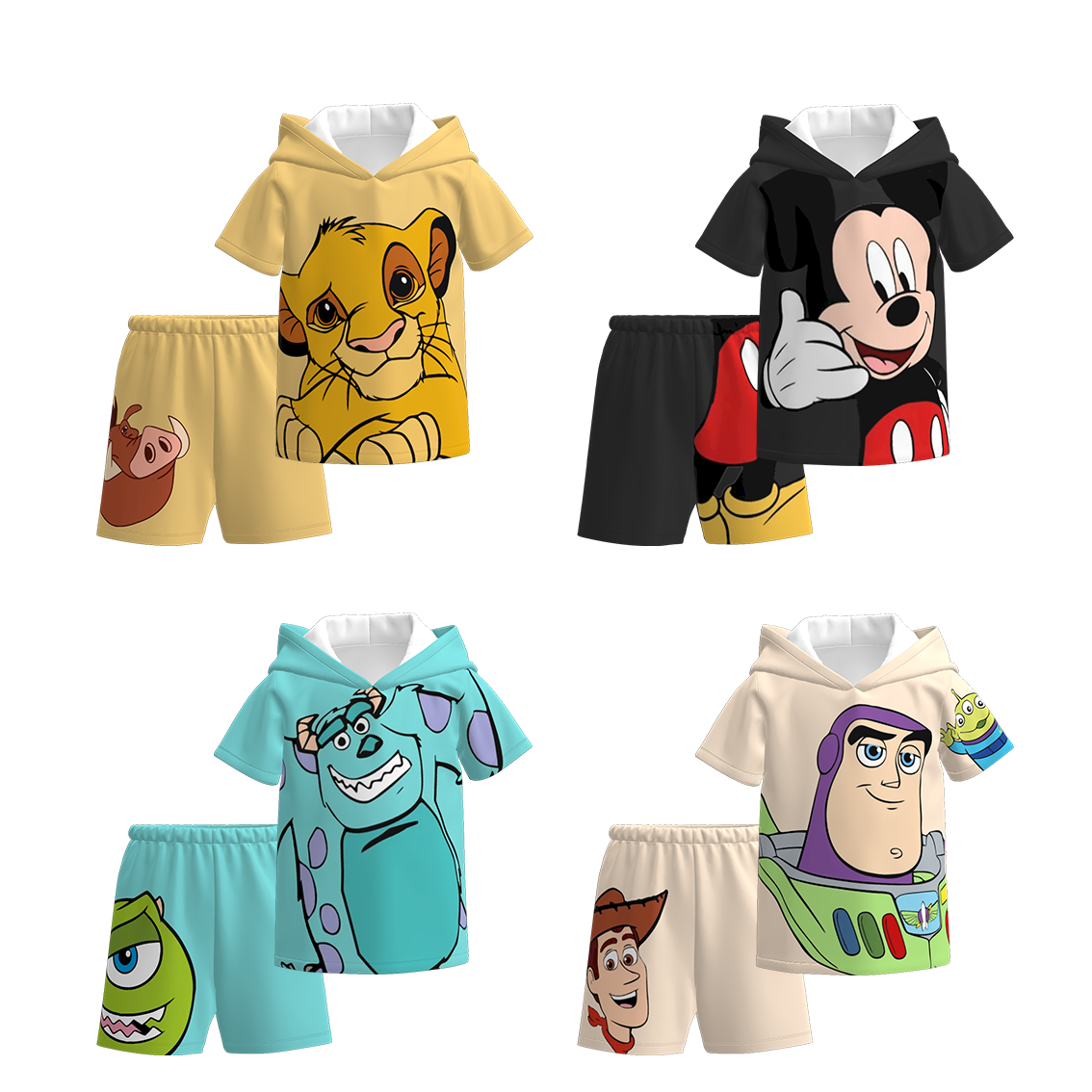(Pre Order)Boys Spring and Summer Cartoon Print Hoodie Set