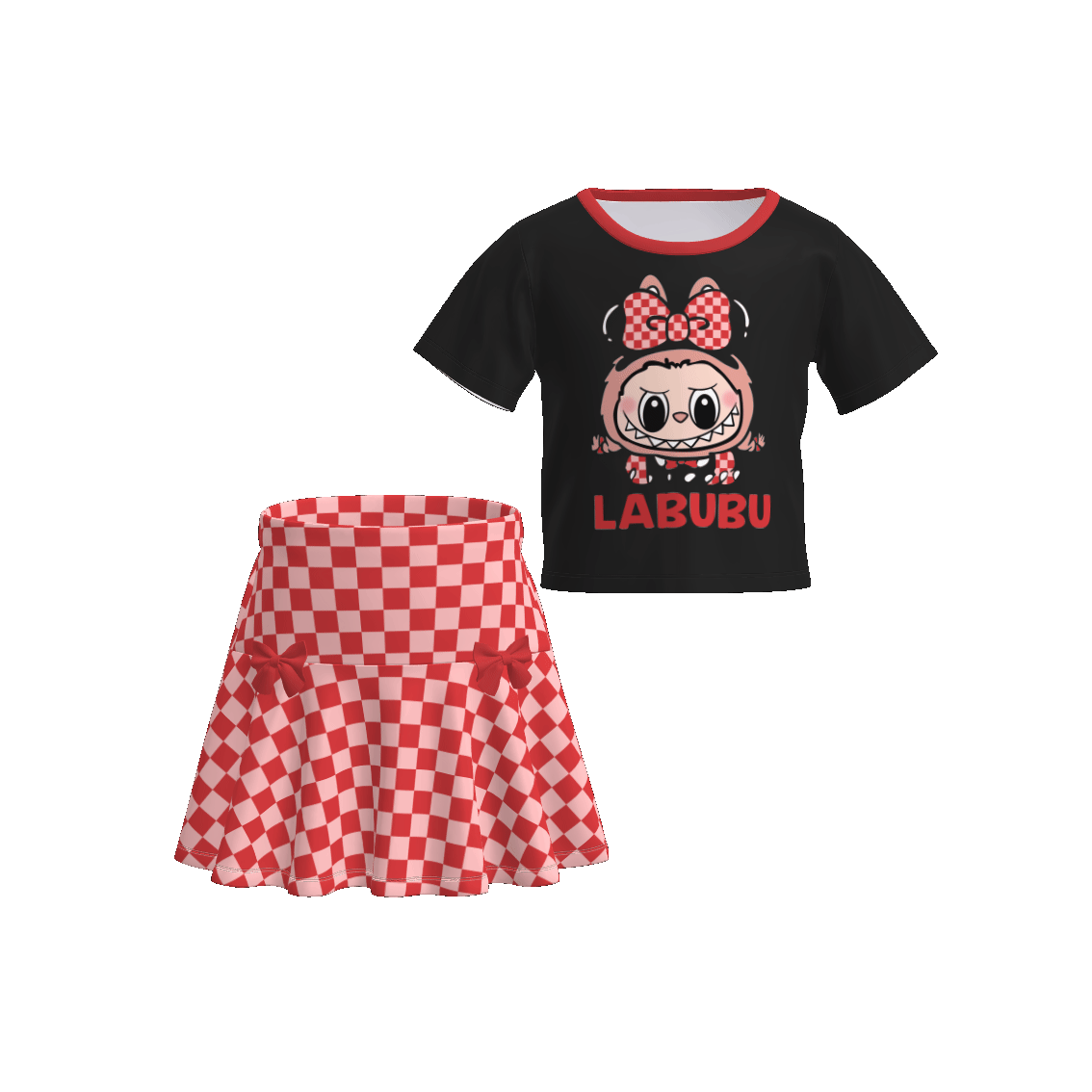 (Pre Order)Girls Halloween Cartoon Print Skirt Set