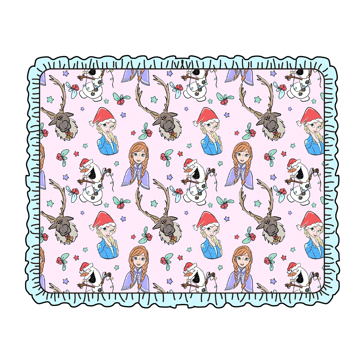 (Pre Order)Girls Christmas Princess Print Blanket