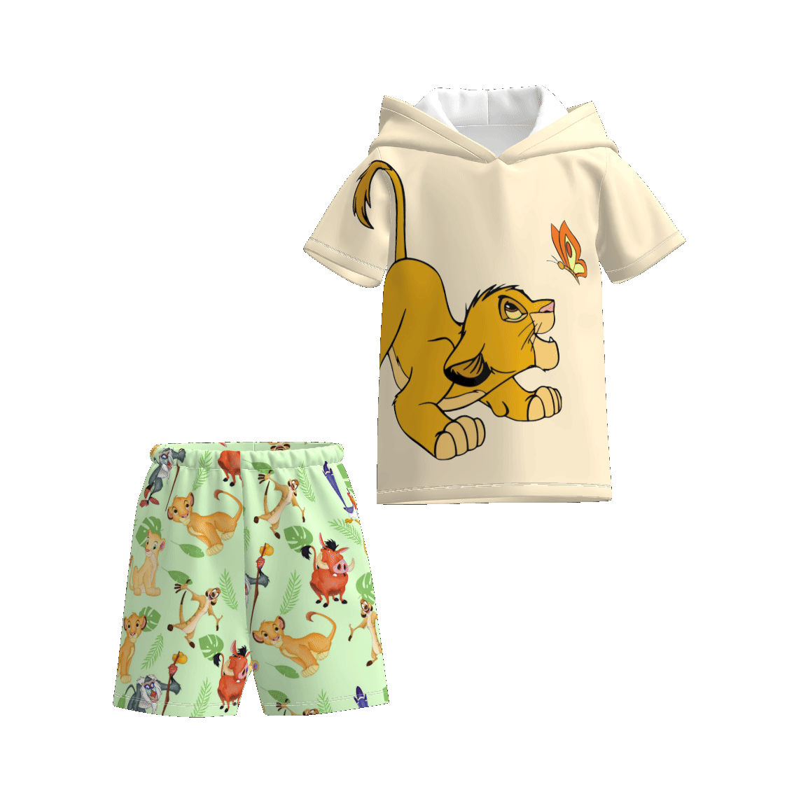 (Pre Order)Boys Spring and Summer Cartoon Print Hoodie Set