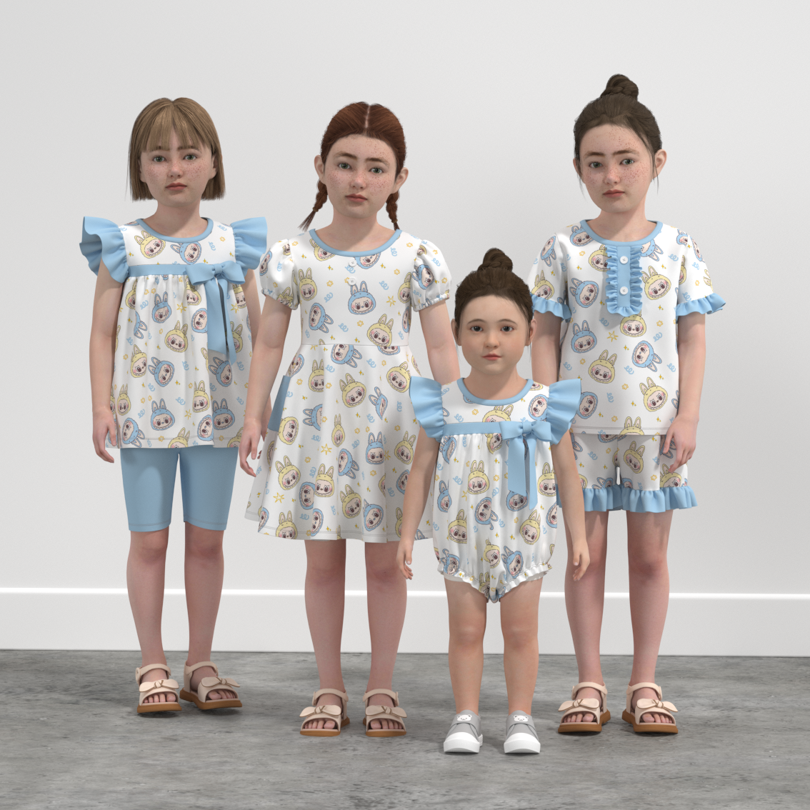 (Pre Order)Family Spring&Summer Print Dress,Set,Pajamas&Romper