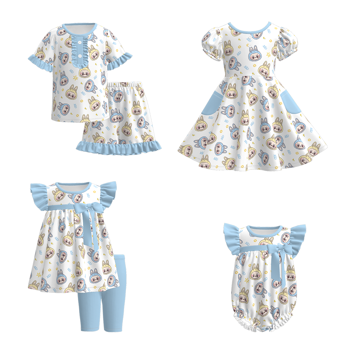 (Pre Order)Family Spring&Summer Print Dress,Set,Pajamas&Romper
