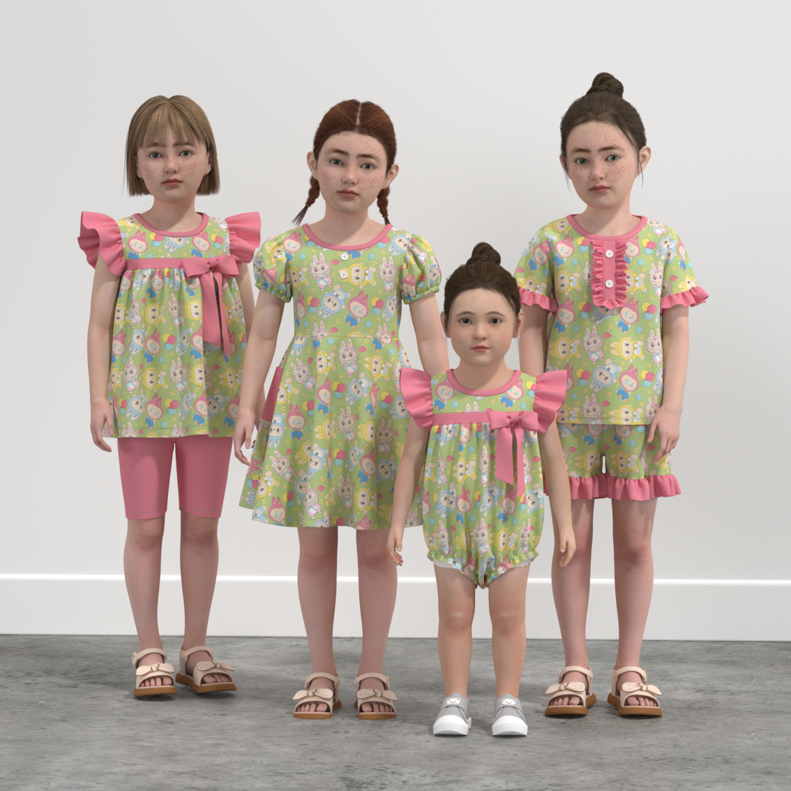 (Pre Order)Family Spring&Summer Print Dress,Set,Pajamas&Romper