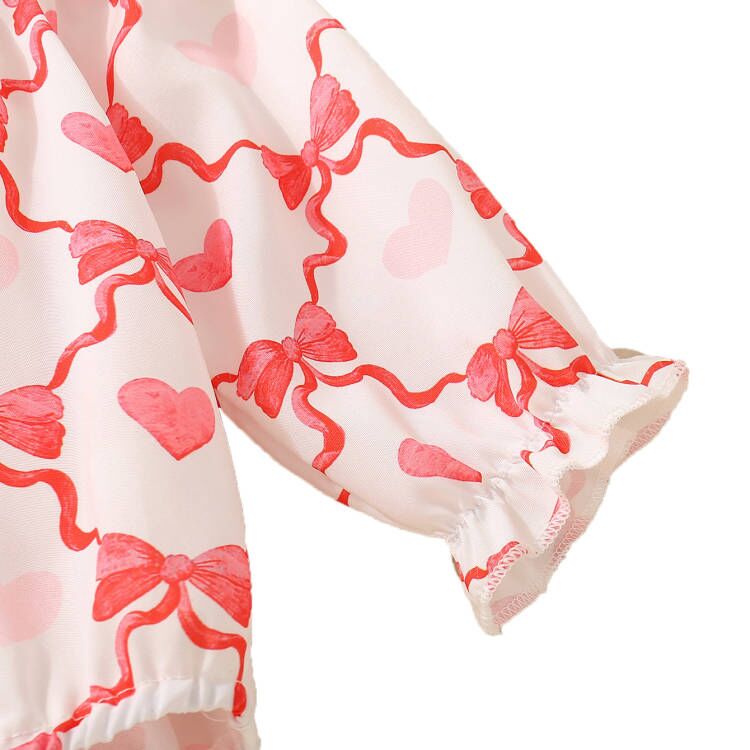 (Pre Order)Toddler Girls Valentine's Day Chenille Patches Smocked Romper