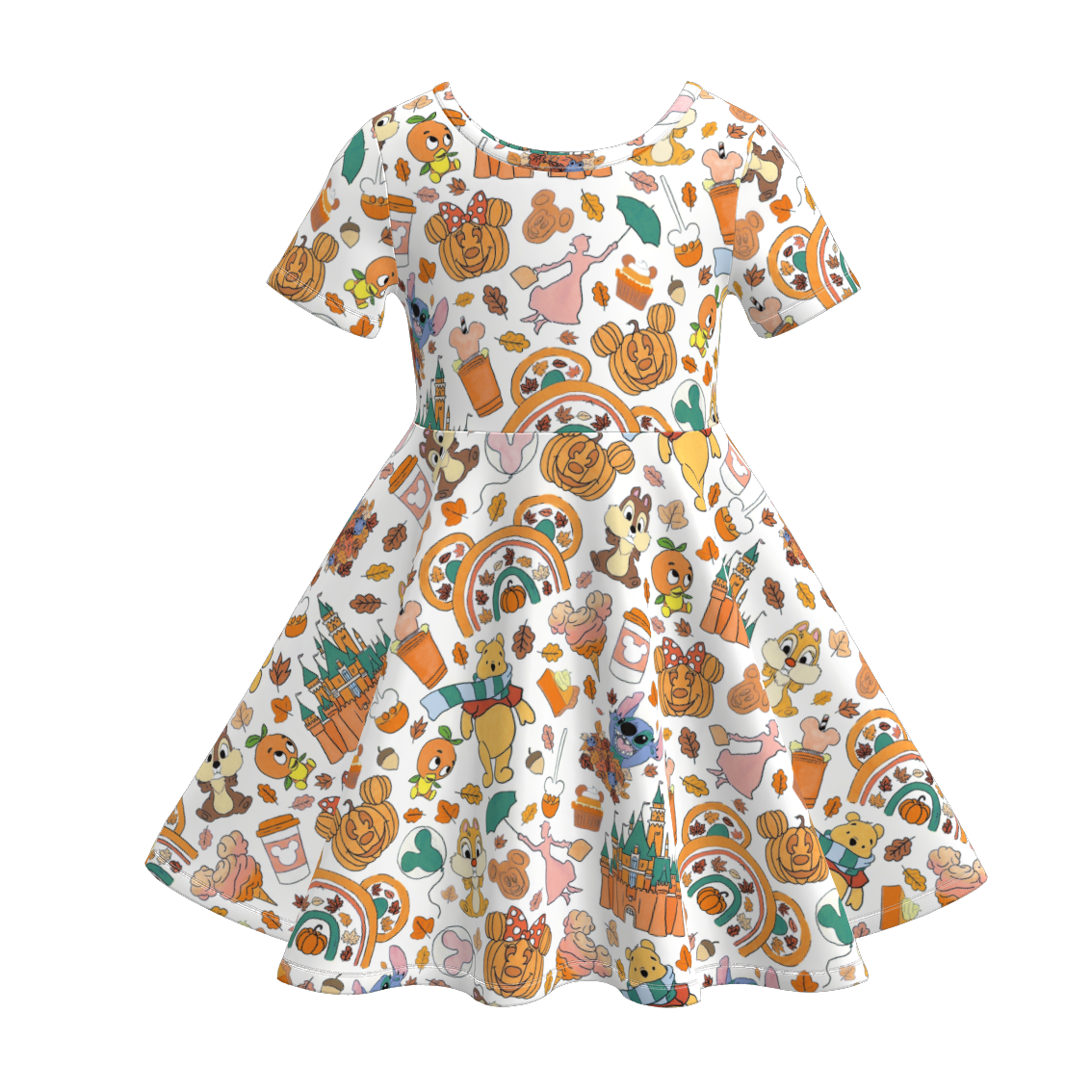 (Pre Order)Girls Halloween Print Dress&Top