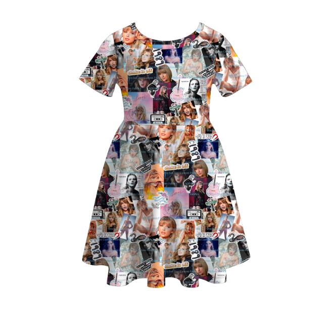 (Pre Order)girls TS print twirl dress