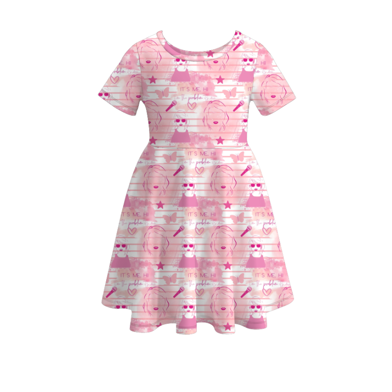 (Pre Order)girls TS print twirl dress