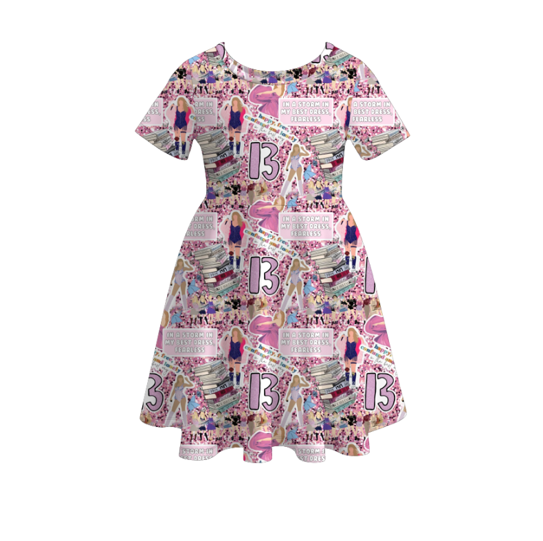 (Pre Order)girls TS print twirl dress