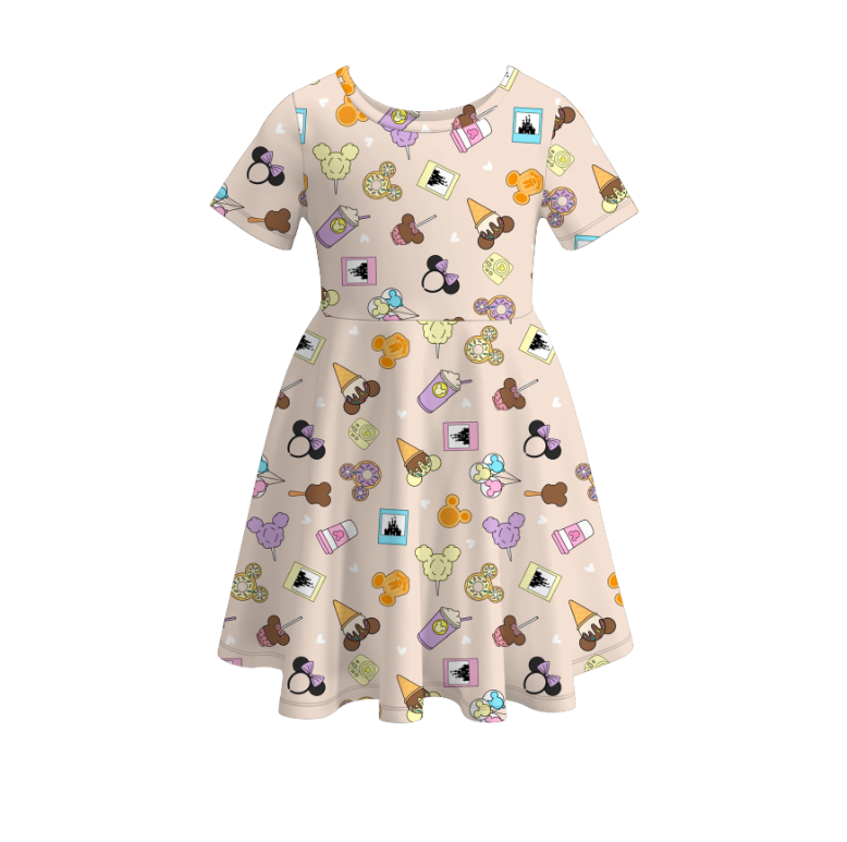 (Pre Order)Girls Cute Character Print Twirl Dress