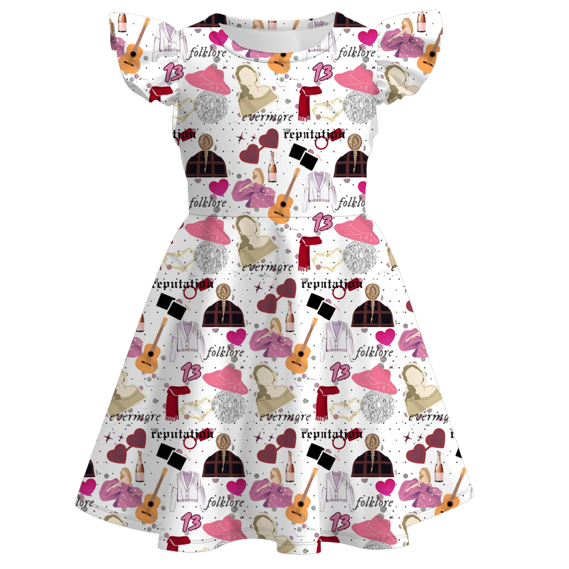 (Pre Order)girls TS flying sleeves dress