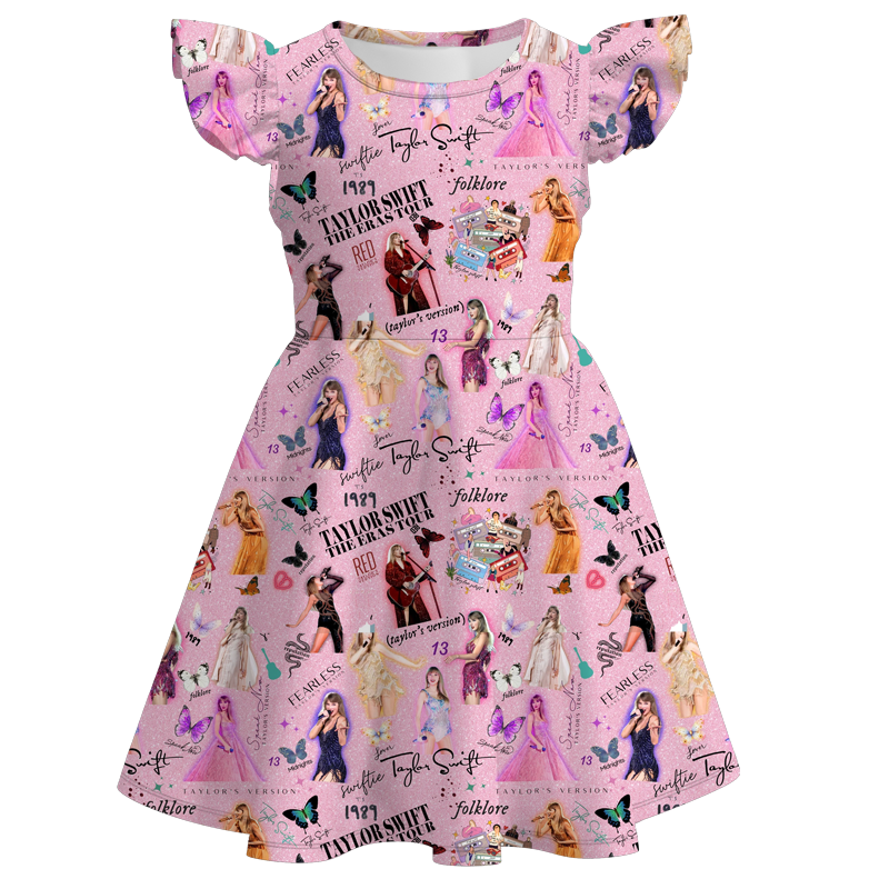 (Pre Order)girls TS flying sleeves dress