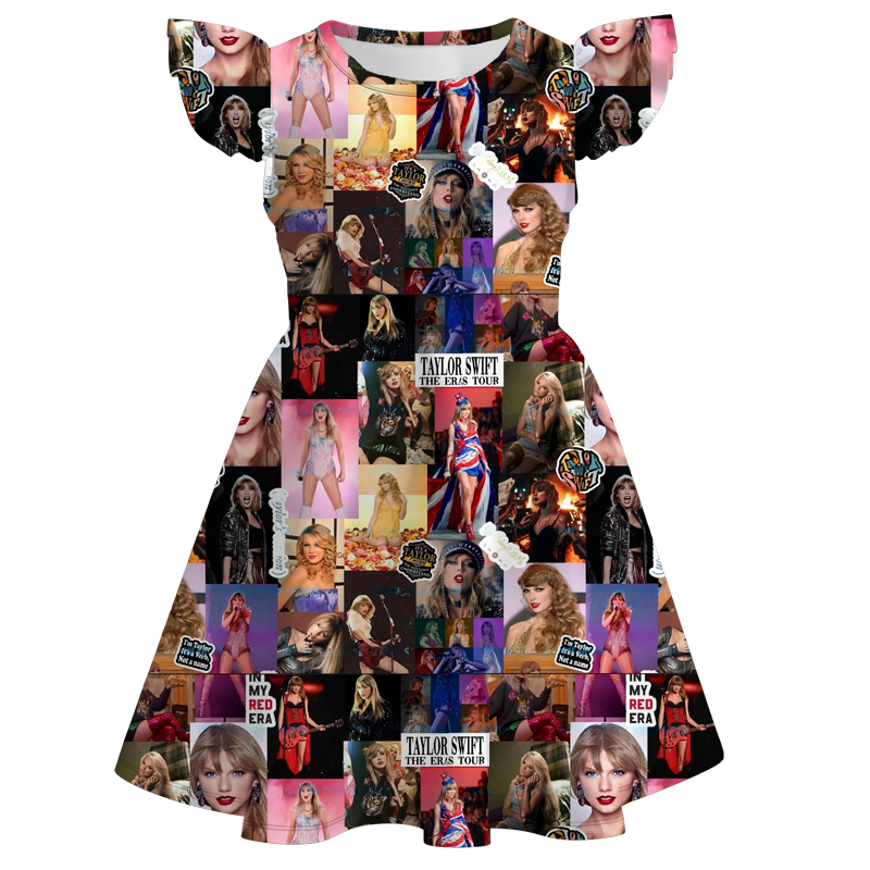 (Pre Order)girls TS flying sleeves dress