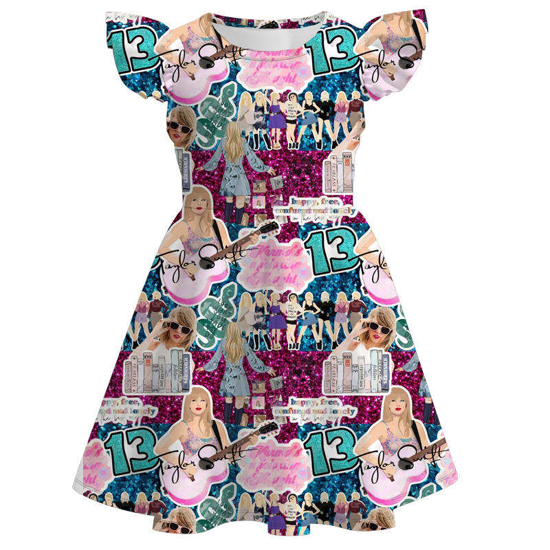 (Pre Order)girls TS flying sleeves dress