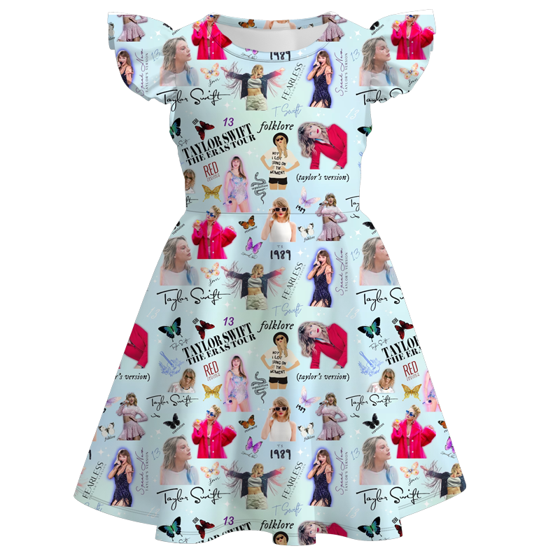 (Pre Order)girls TS flying sleeves dress