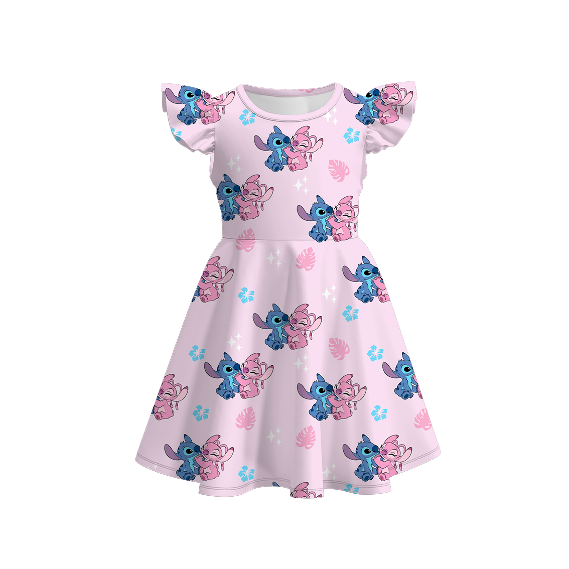 (Pre Order)Girls Summer Character Ruffle Sleeves Dress