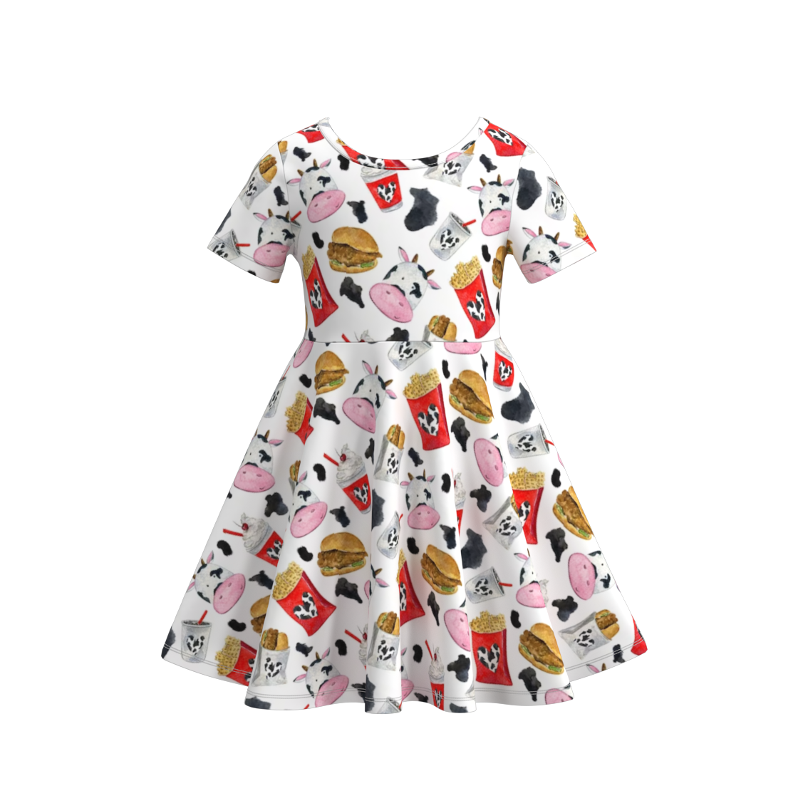 (Pre Order)Girls Micky Mouse Print Twirl Dress
