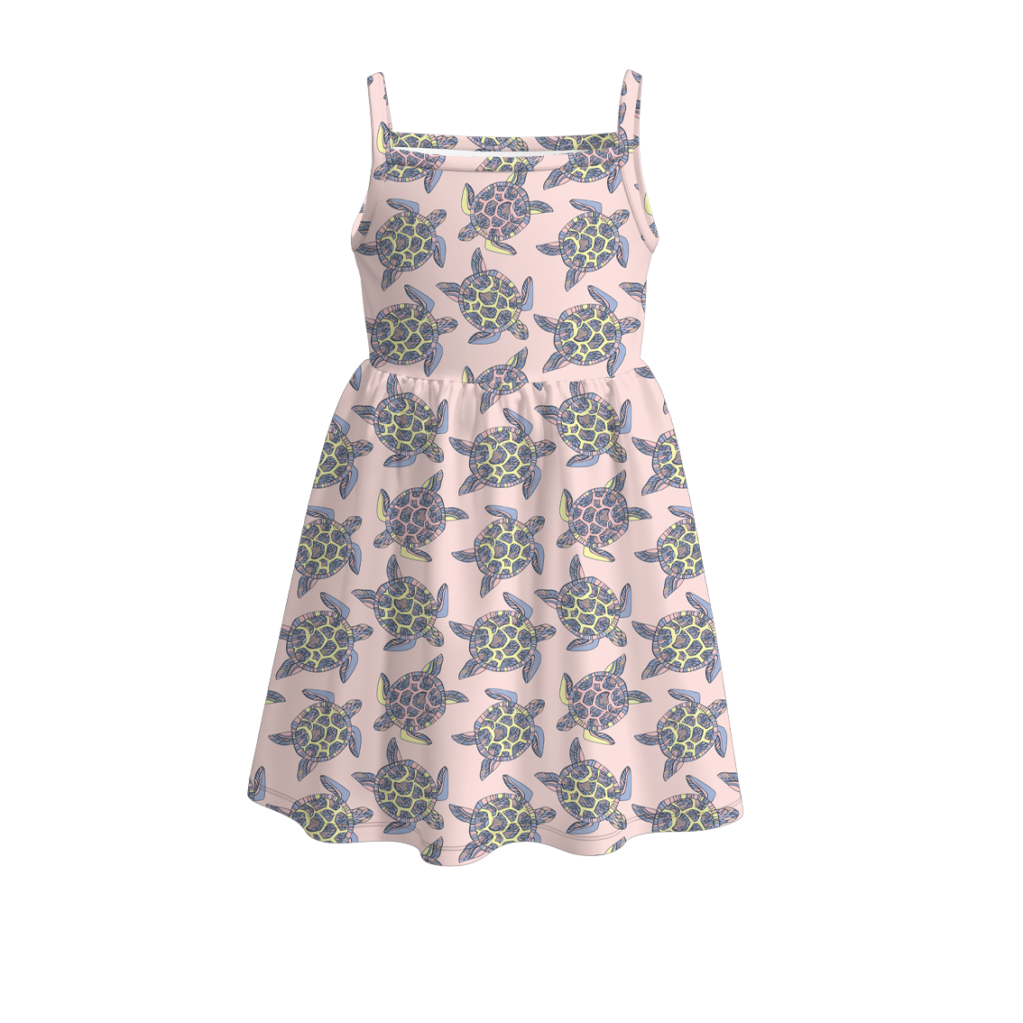 (Pre Order)Girls Summer Sea Turtle Print Dress