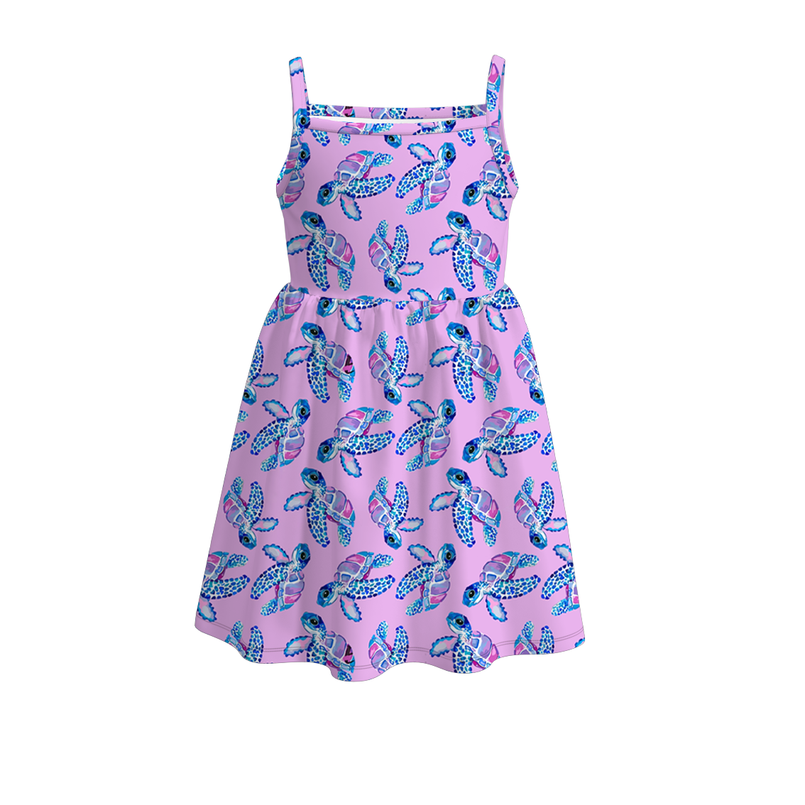 (Pre Order)Girls Summer Sea Turtle Print Dress