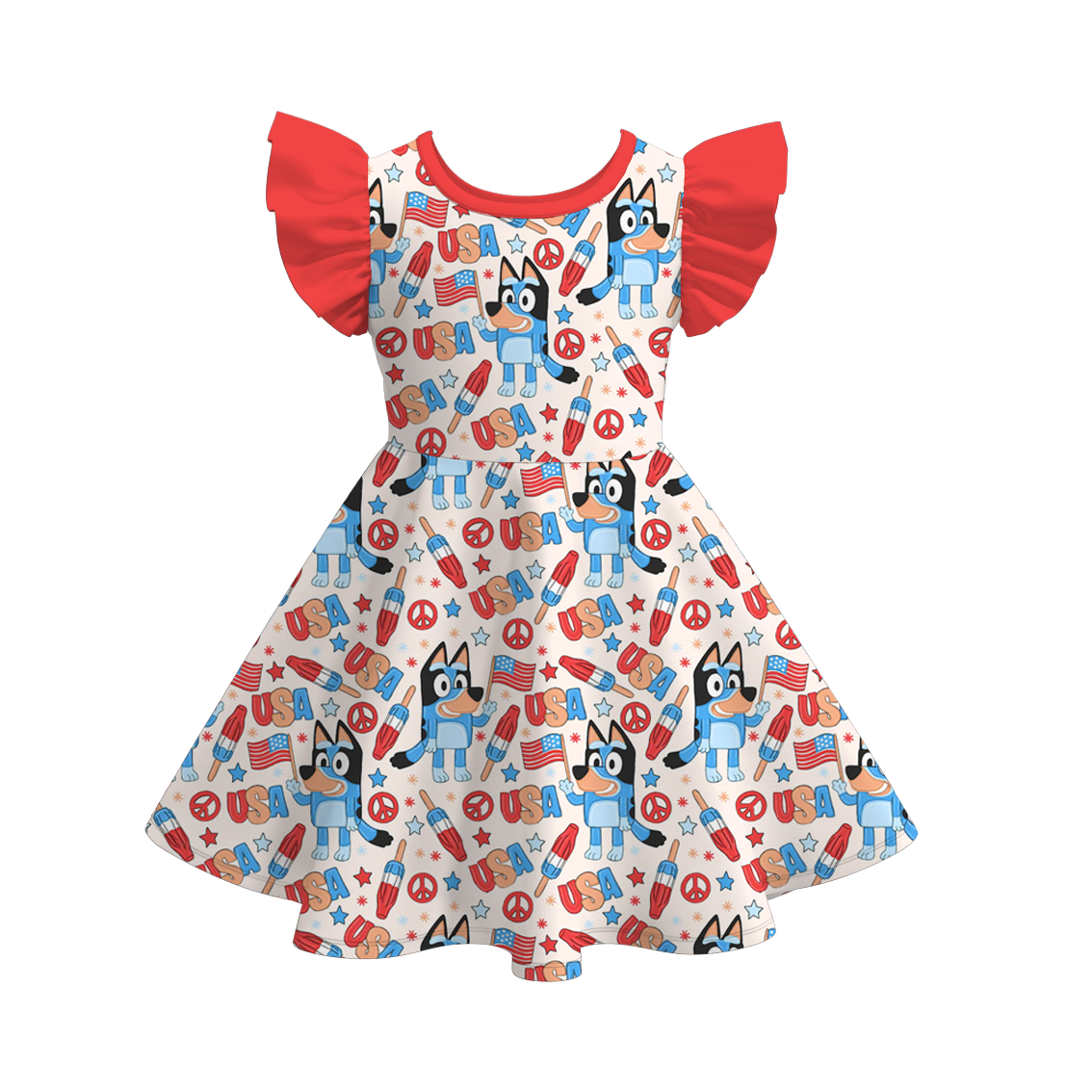 (Pre Order)Cartoon Character Ruffles Dress