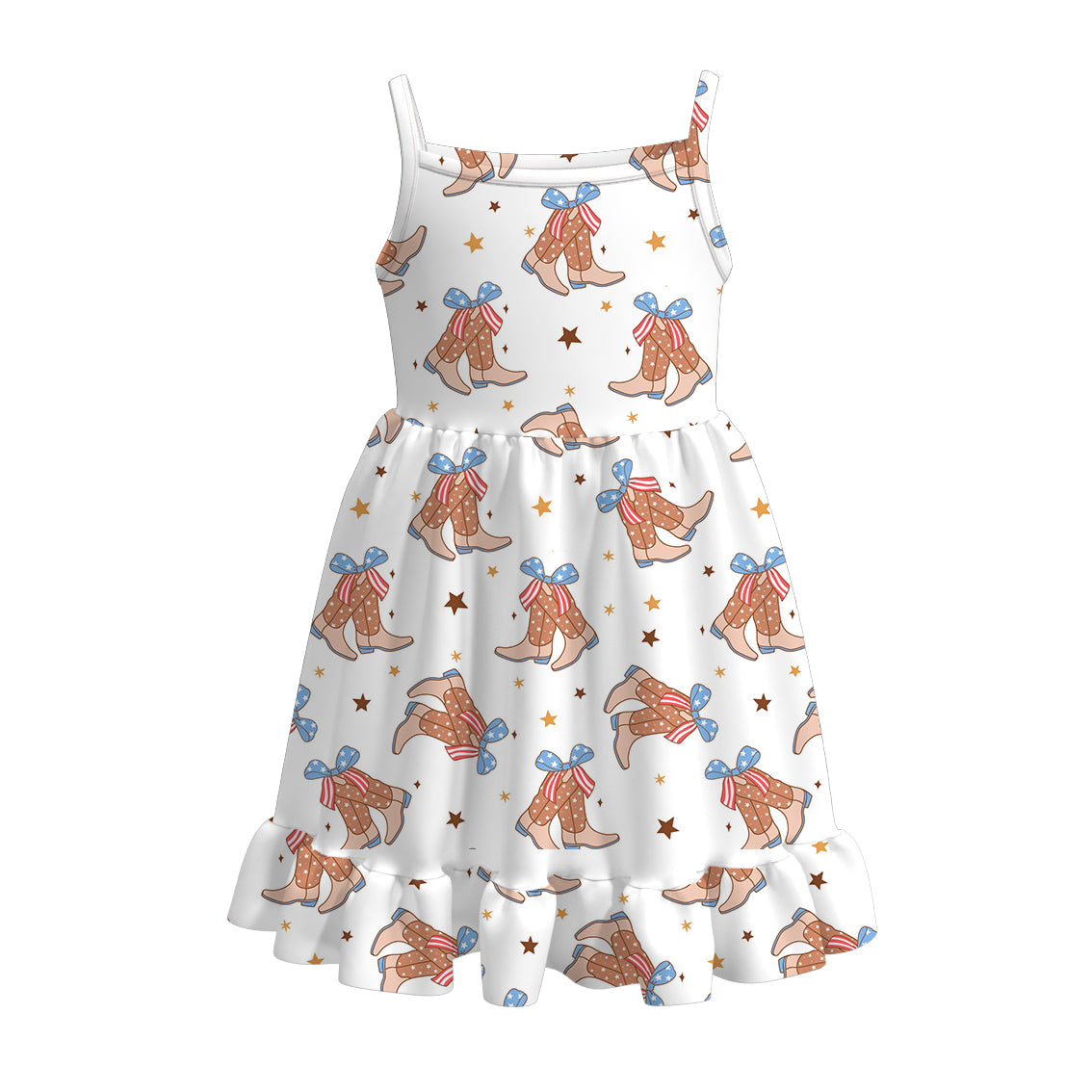 (Pre Order)Patriotic Print Strap Dress