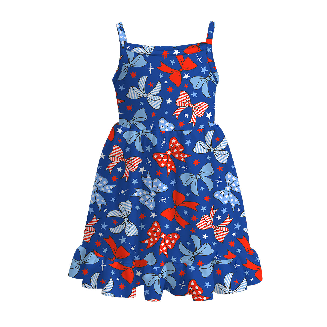 (Pre Order)Patriotic Print Strap Dress