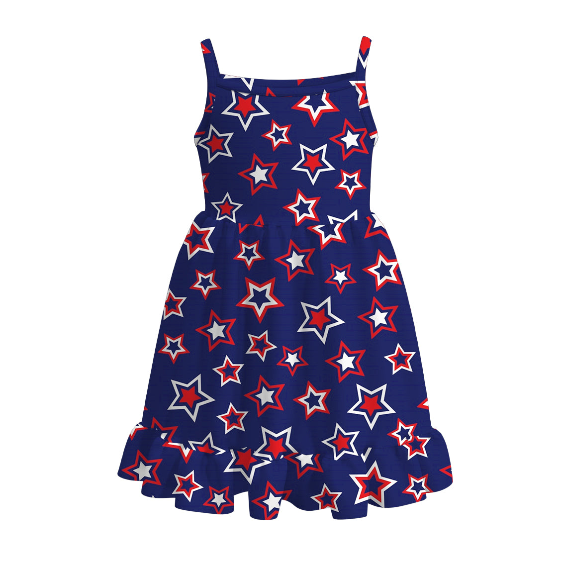 (Pre Order)Patriotic Print Strap Dress